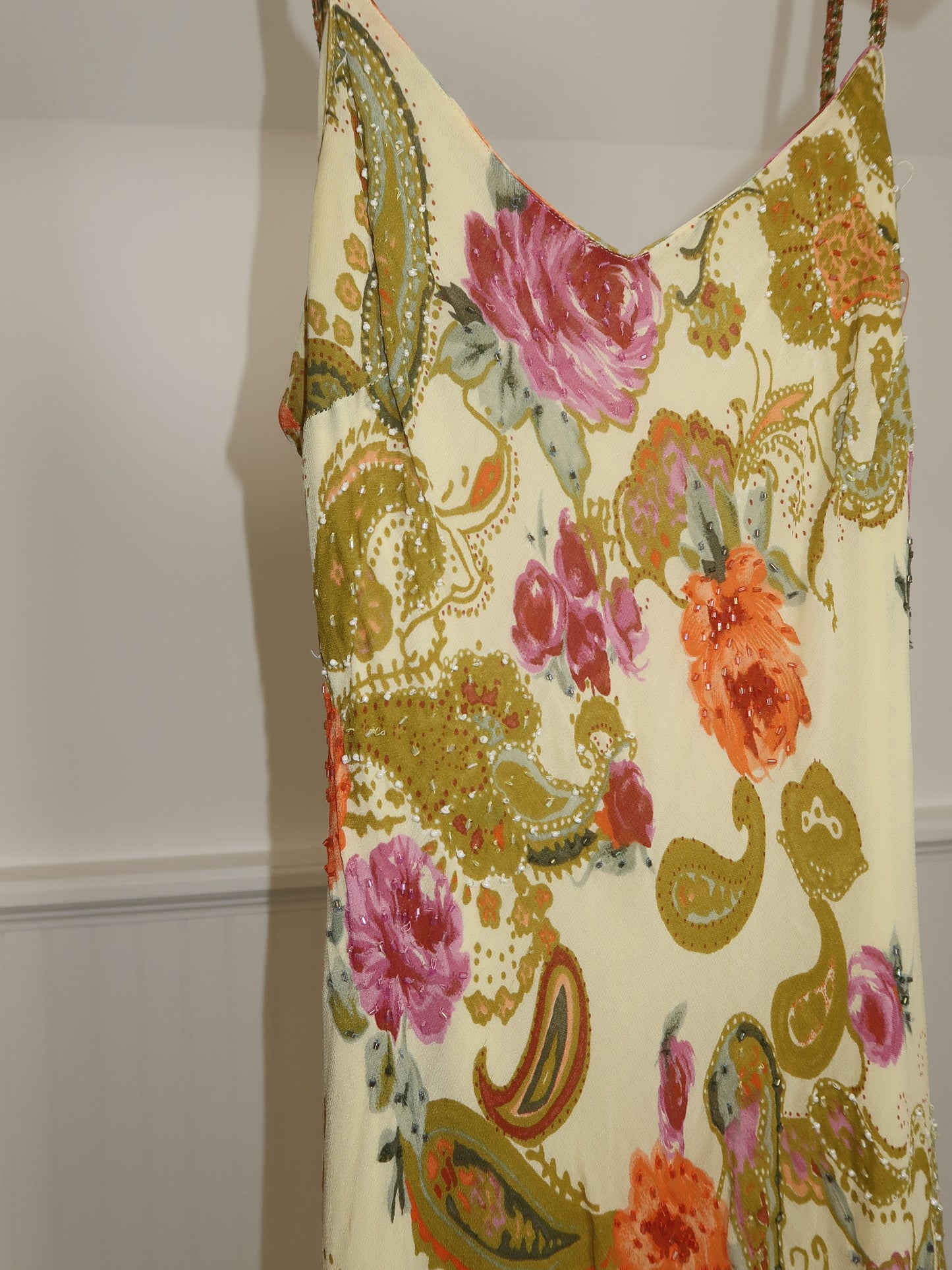 Vtg. Floral Slip High-Low Dress