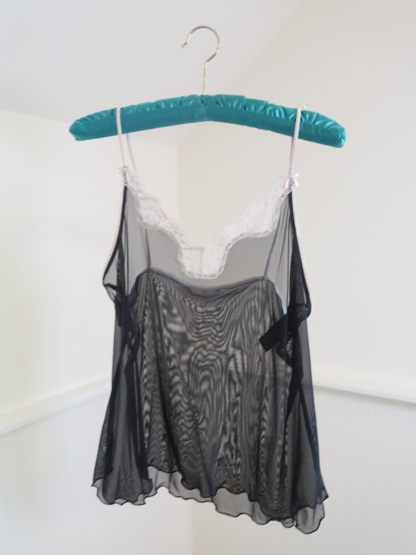 Shear Black & White Lace Cami