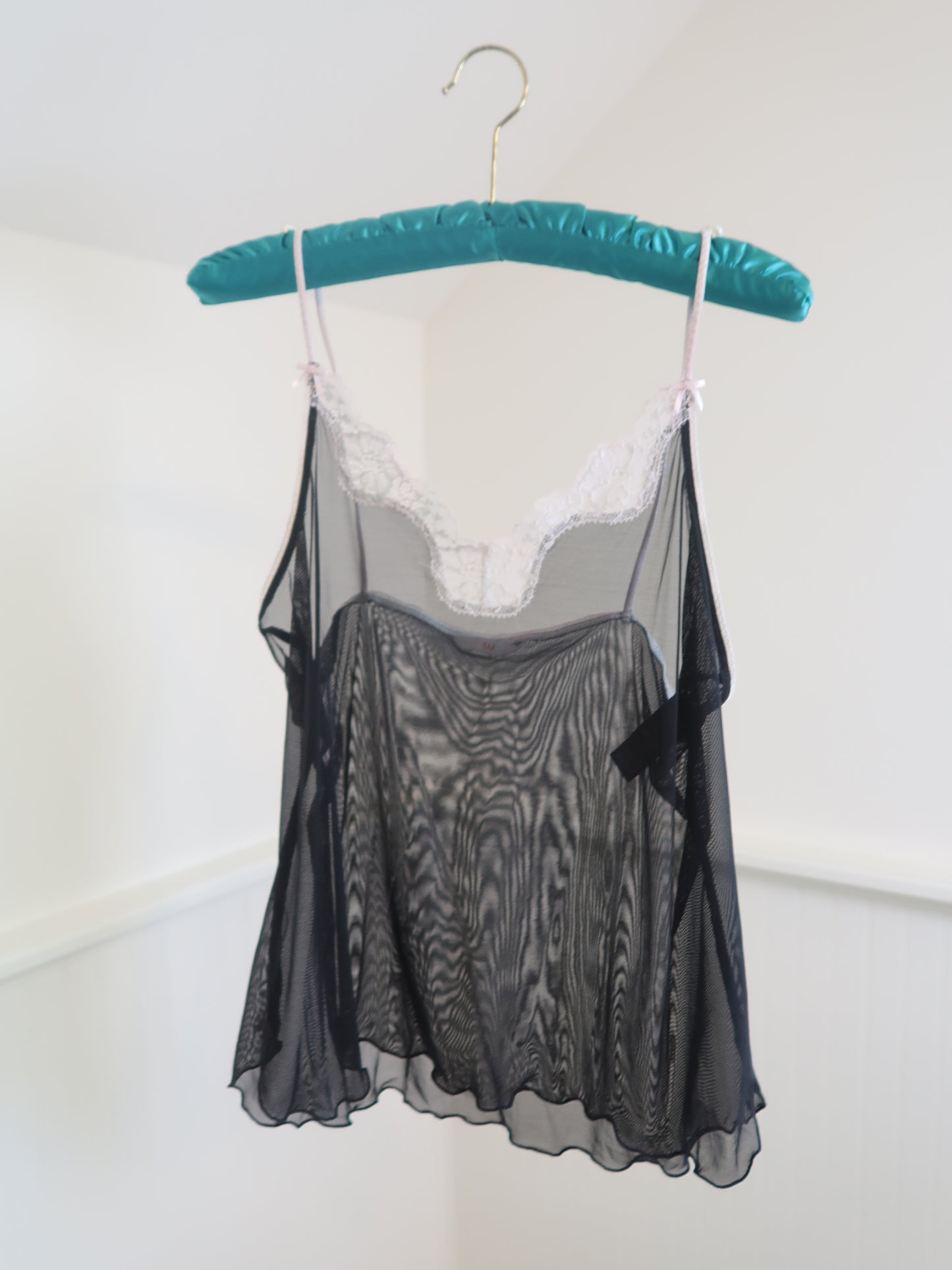 Shear Black & White Lace Cami
