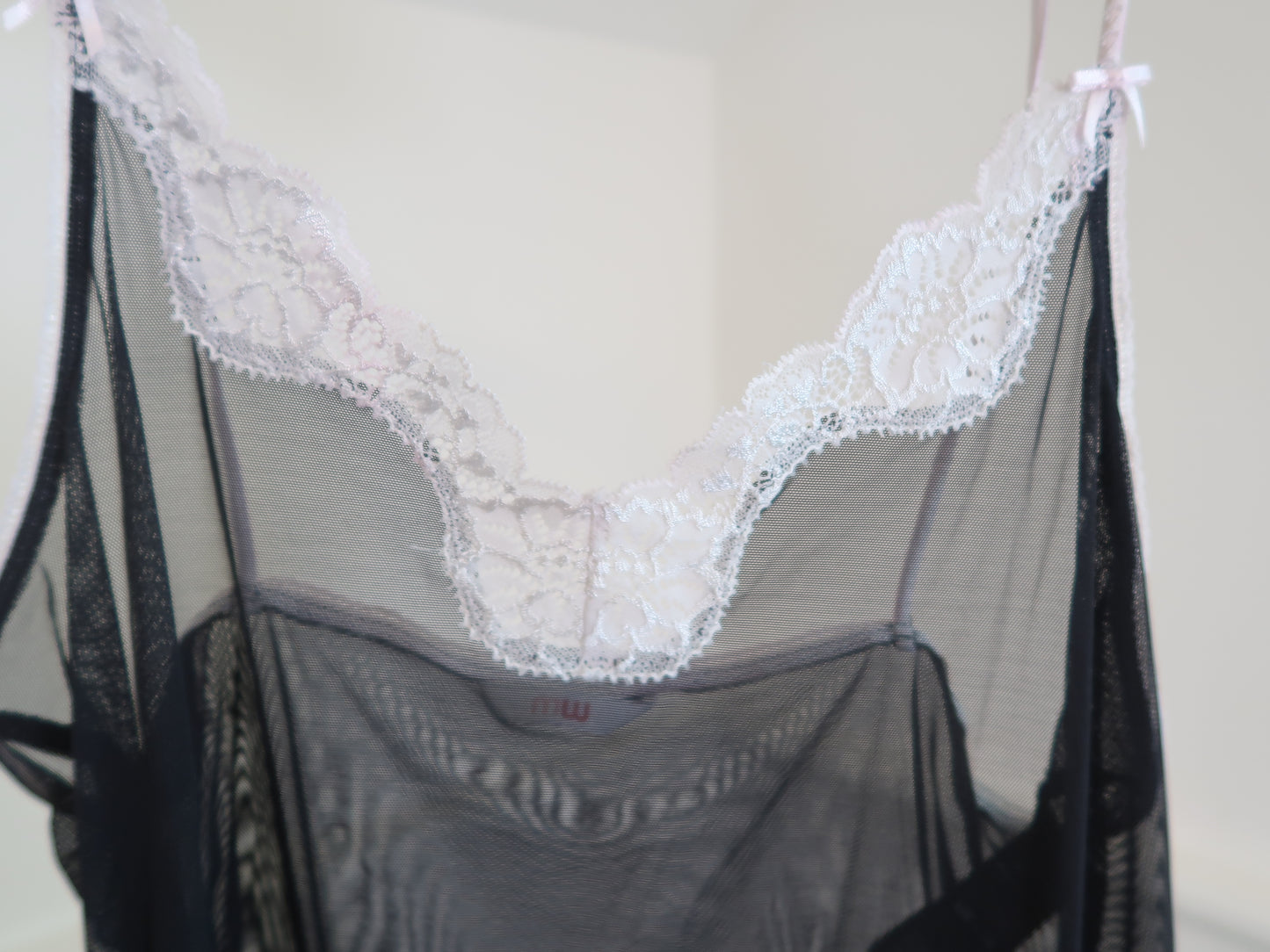 Shear Black & White Lace Cami