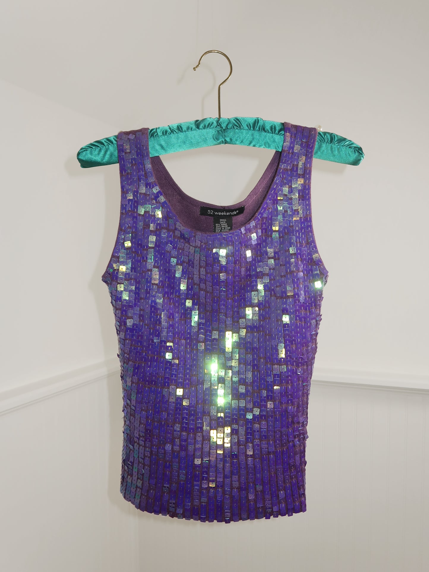 Purple Sequin Tank Top