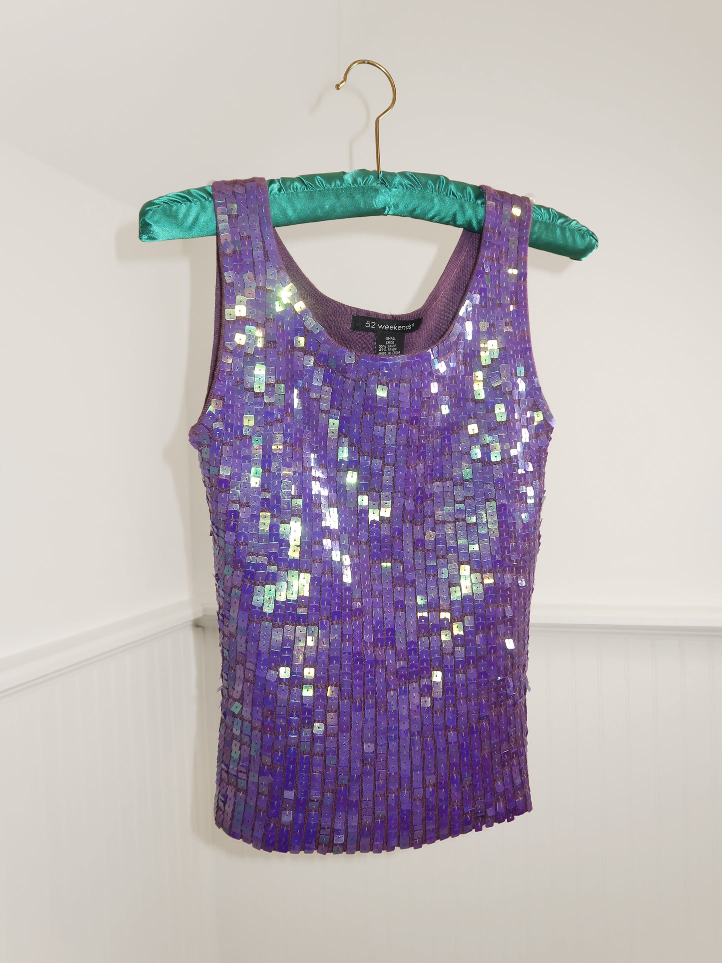 Purple Sequin Tank Top
