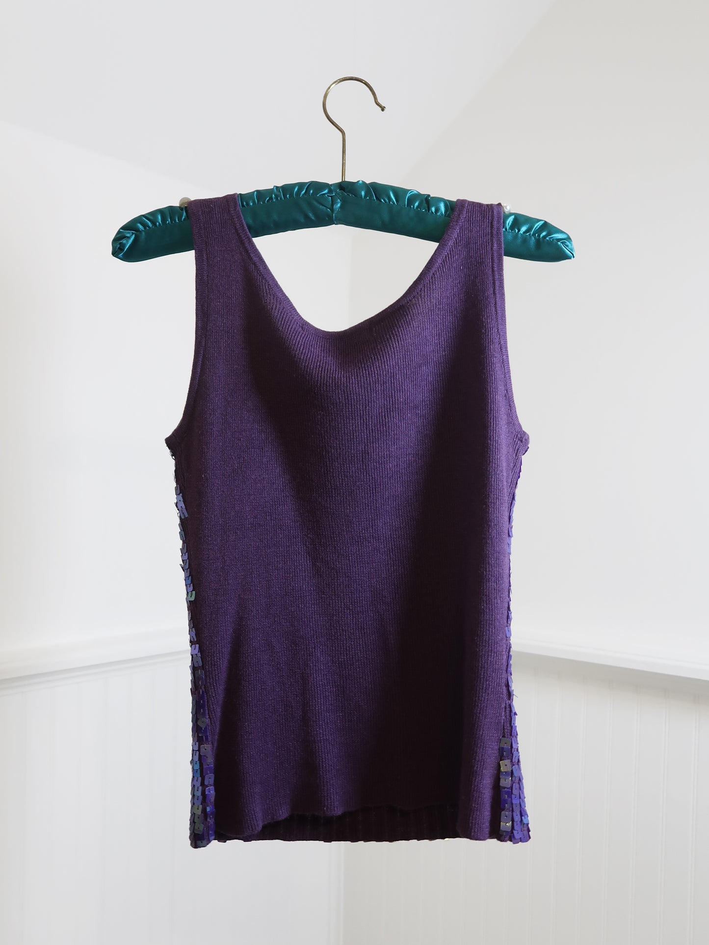 Purple Sequin Tank Top
